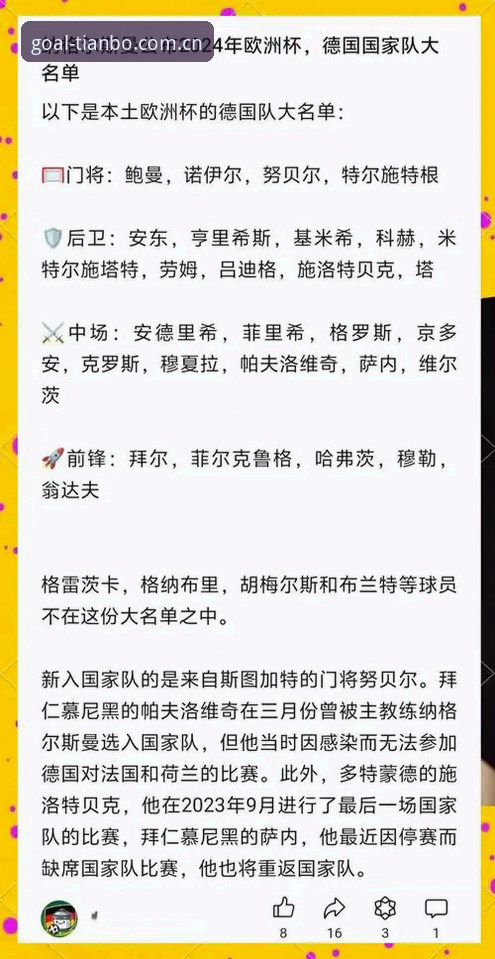 揭秘德国队26人名单背后的重磅回归与新生代崛起